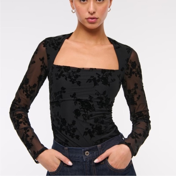 Abercrombie & Fitch Tops - Abercrombie Ava Long-Sleeve Mesh Top